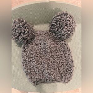Cozy Gray Pom-Pom Kids Hat